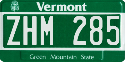 VT license plate ZHM285