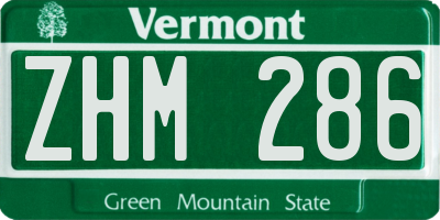 VT license plate ZHM286
