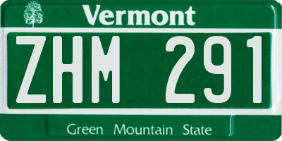 VT license plate ZHM291