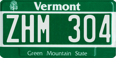 VT license plate ZHM304