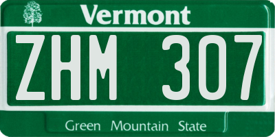 VT license plate ZHM307