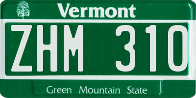 VT license plate ZHM310