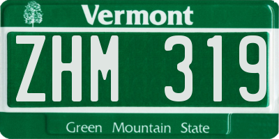 VT license plate ZHM319