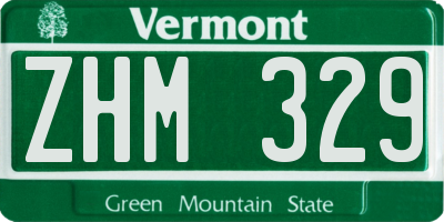 VT license plate ZHM329