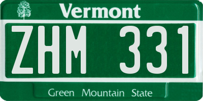VT license plate ZHM331