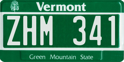 VT license plate ZHM341
