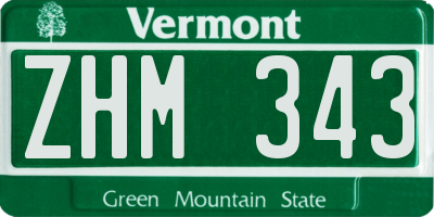 VT license plate ZHM343