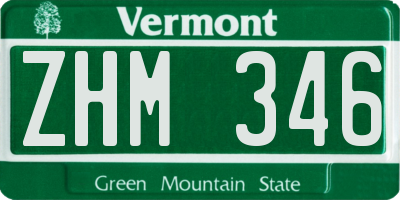 VT license plate ZHM346