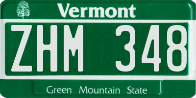 VT license plate ZHM348