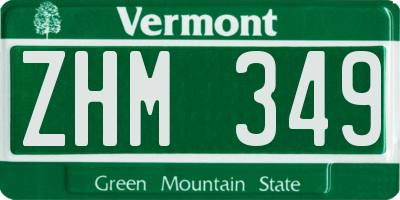 VT license plate ZHM349