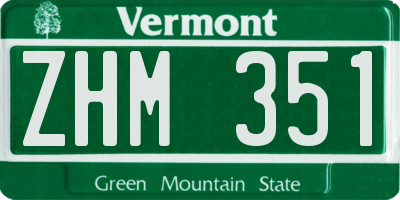 VT license plate ZHM351