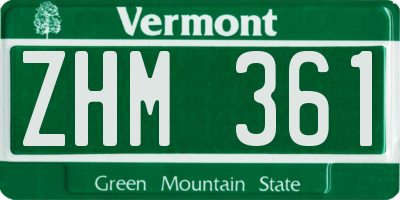 VT license plate ZHM361