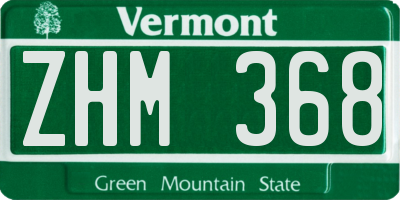 VT license plate ZHM368