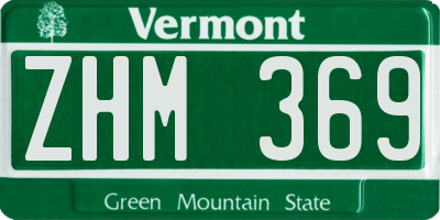 VT license plate ZHM369