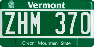 VT license plate ZHM370