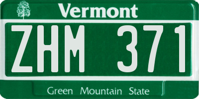 VT license plate ZHM371
