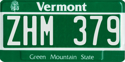VT license plate ZHM379