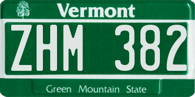 VT license plate ZHM382