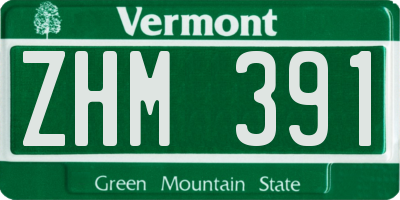 VT license plate ZHM391