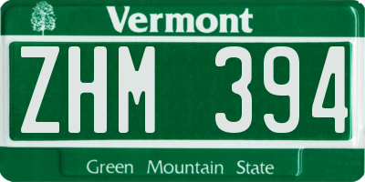 VT license plate ZHM394
