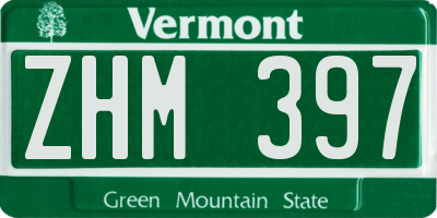 VT license plate ZHM397