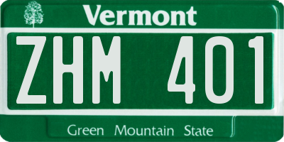 VT license plate ZHM401