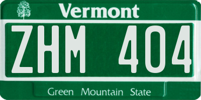 VT license plate ZHM404