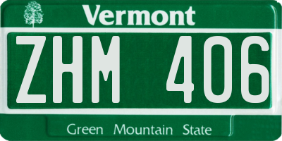 VT license plate ZHM406