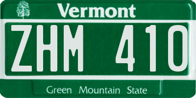 VT license plate ZHM410