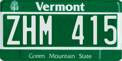 VT license plate ZHM415