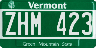 VT license plate ZHM423