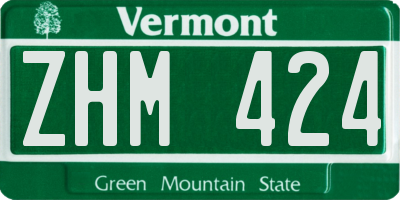 VT license plate ZHM424
