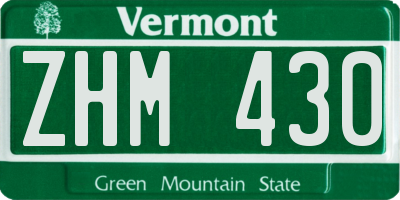 VT license plate ZHM430