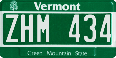 VT license plate ZHM434