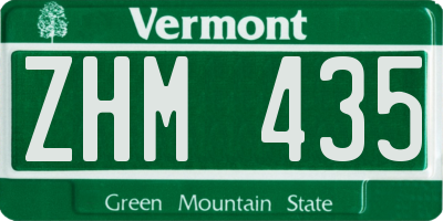 VT license plate ZHM435