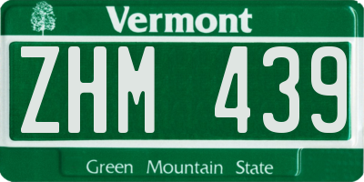 VT license plate ZHM439