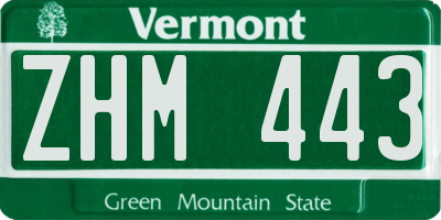 VT license plate ZHM443
