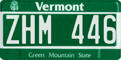 VT license plate ZHM446