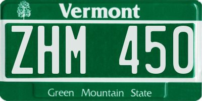 VT license plate ZHM450
