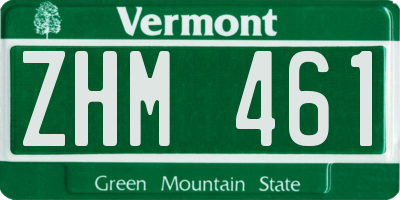 VT license plate ZHM461