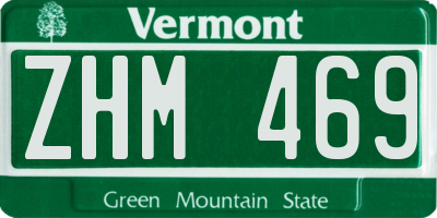 VT license plate ZHM469