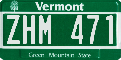 VT license plate ZHM471