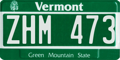 VT license plate ZHM473