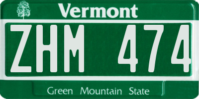 VT license plate ZHM474