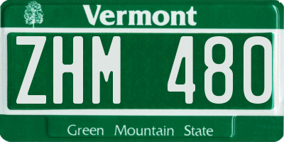 VT license plate ZHM480