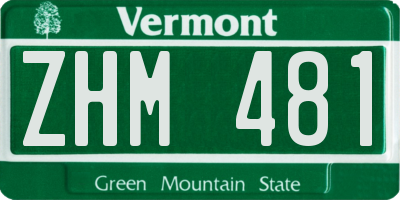 VT license plate ZHM481