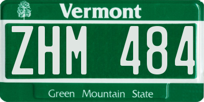 VT license plate ZHM484