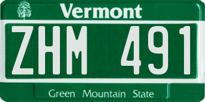 VT license plate ZHM491