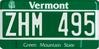 VT license plate ZHM495