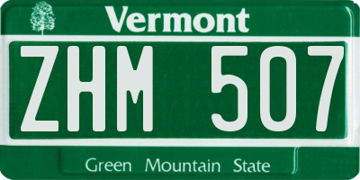 VT license plate ZHM507